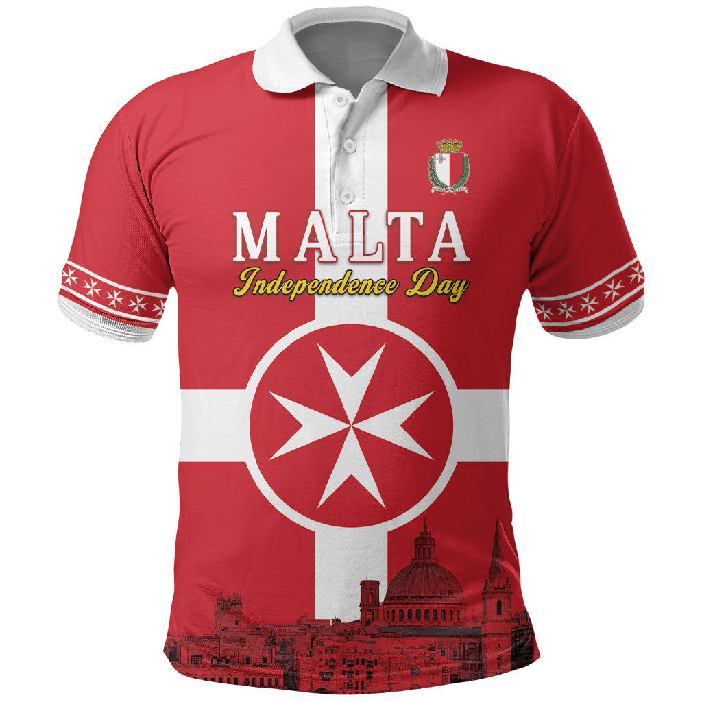 Personalized Malta Independence Day Polo Shirt Maltese Cross Heritage Pride