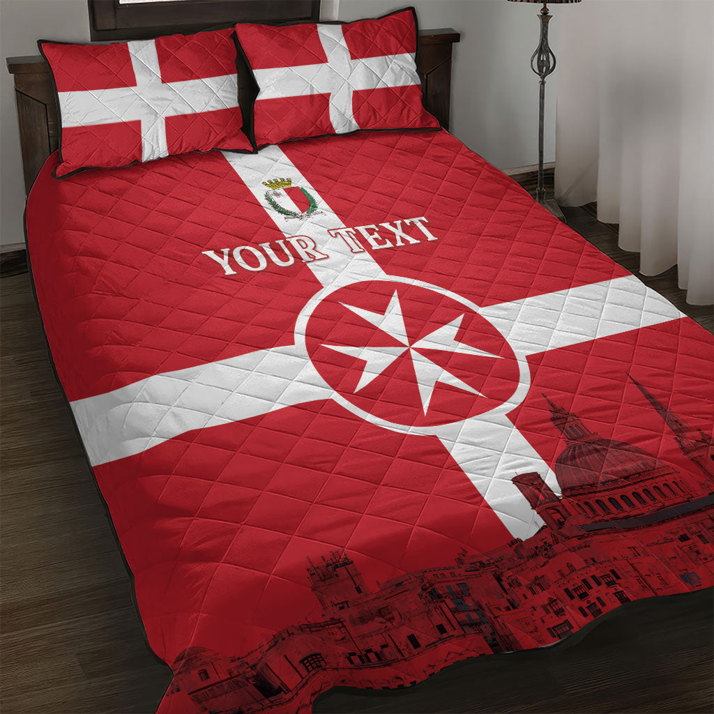 Personalized Malta Independence Day Quilt Bed Set Maltese Cross Heritage Pride