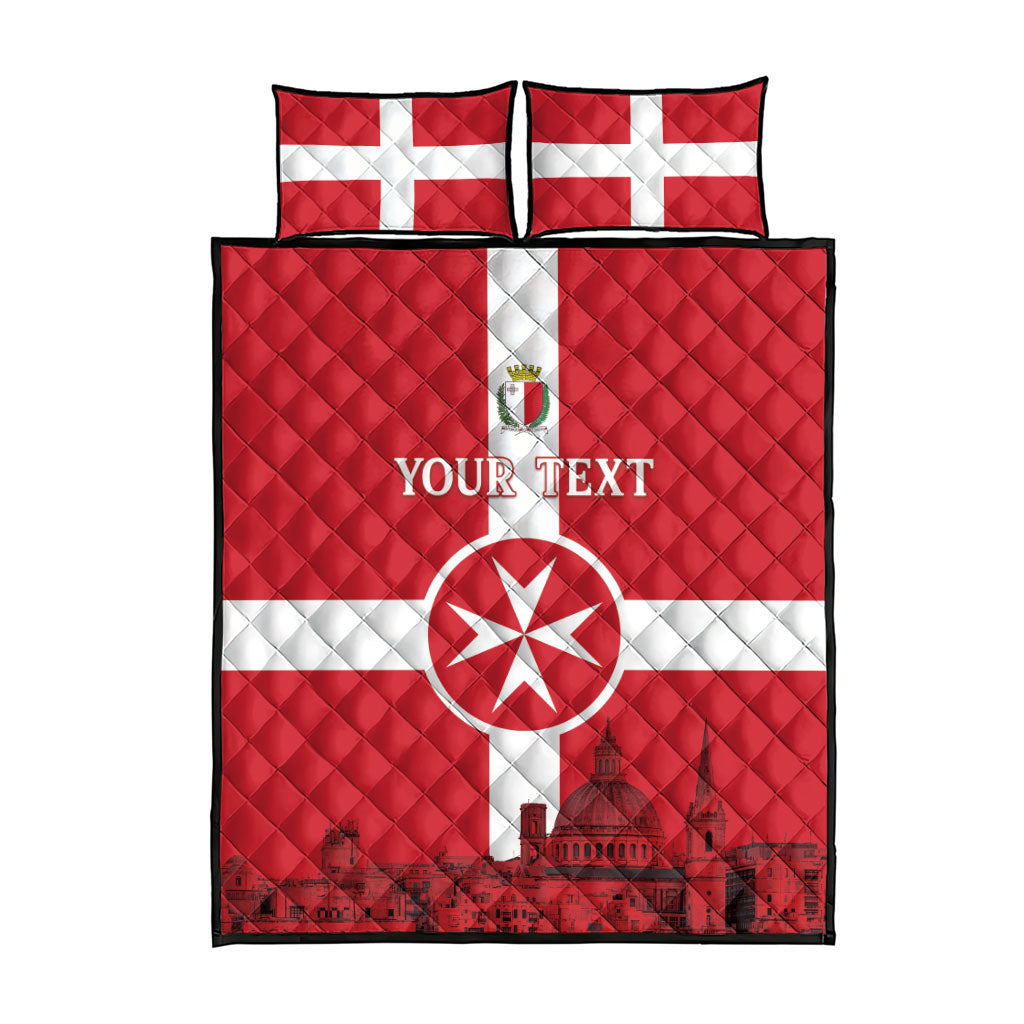 Personalized Malta Independence Day Quilt Bed Set Maltese Cross Heritage Pride