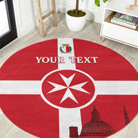 Personalized Malta Independence Day Round Carpet Maltese Cross Heritage Pride