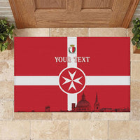 Personalized Malta Independence Day Rubber Doormat Maltese Cross Heritage Pride