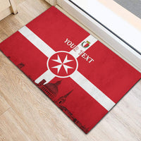 Personalized Malta Independence Day Rubber Doormat Maltese Cross Heritage Pride