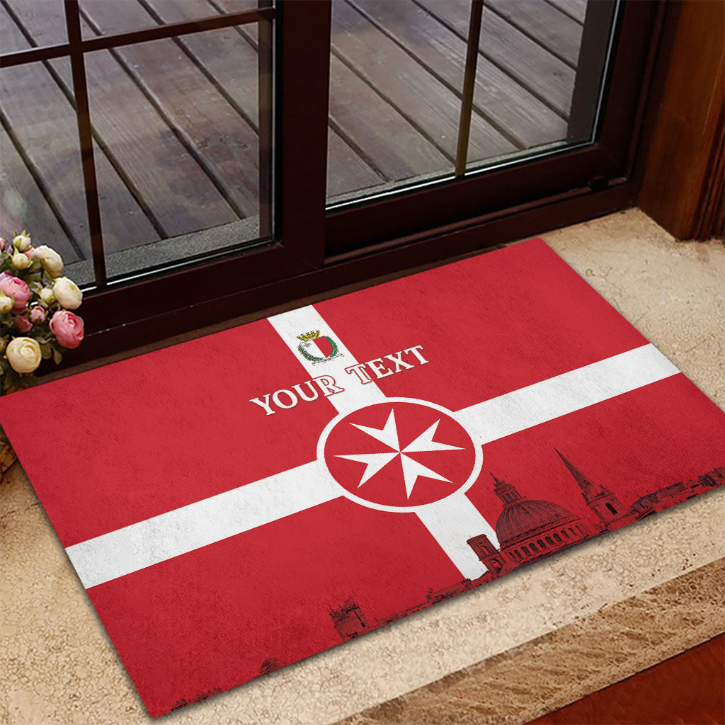 Personalized Malta Independence Day Rubber Doormat Maltese Cross Heritage Pride