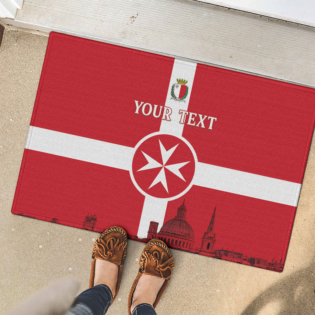 Personalized Malta Independence Day Rubber Doormat Maltese Cross Heritage Pride