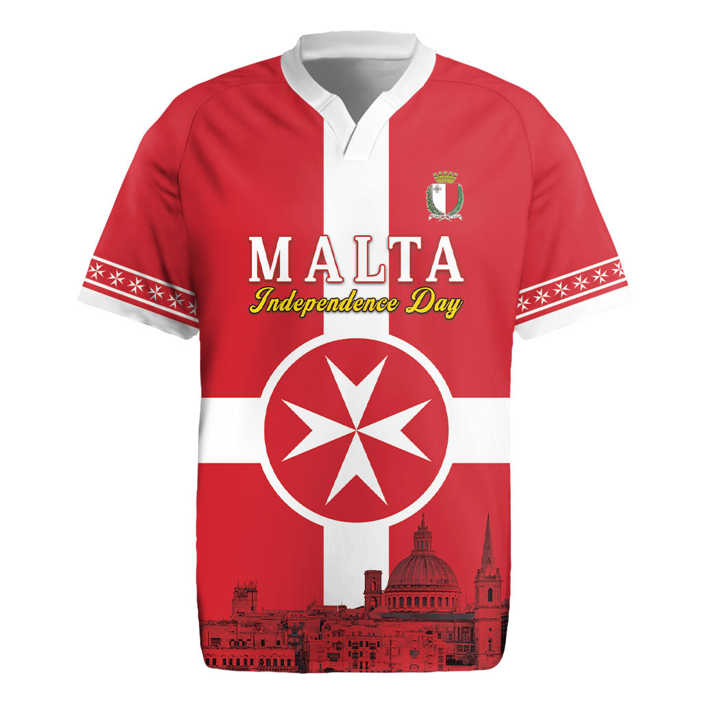 Personalized Malta Independence Day Rugby Jersey Maltese Cross Heritage Pride