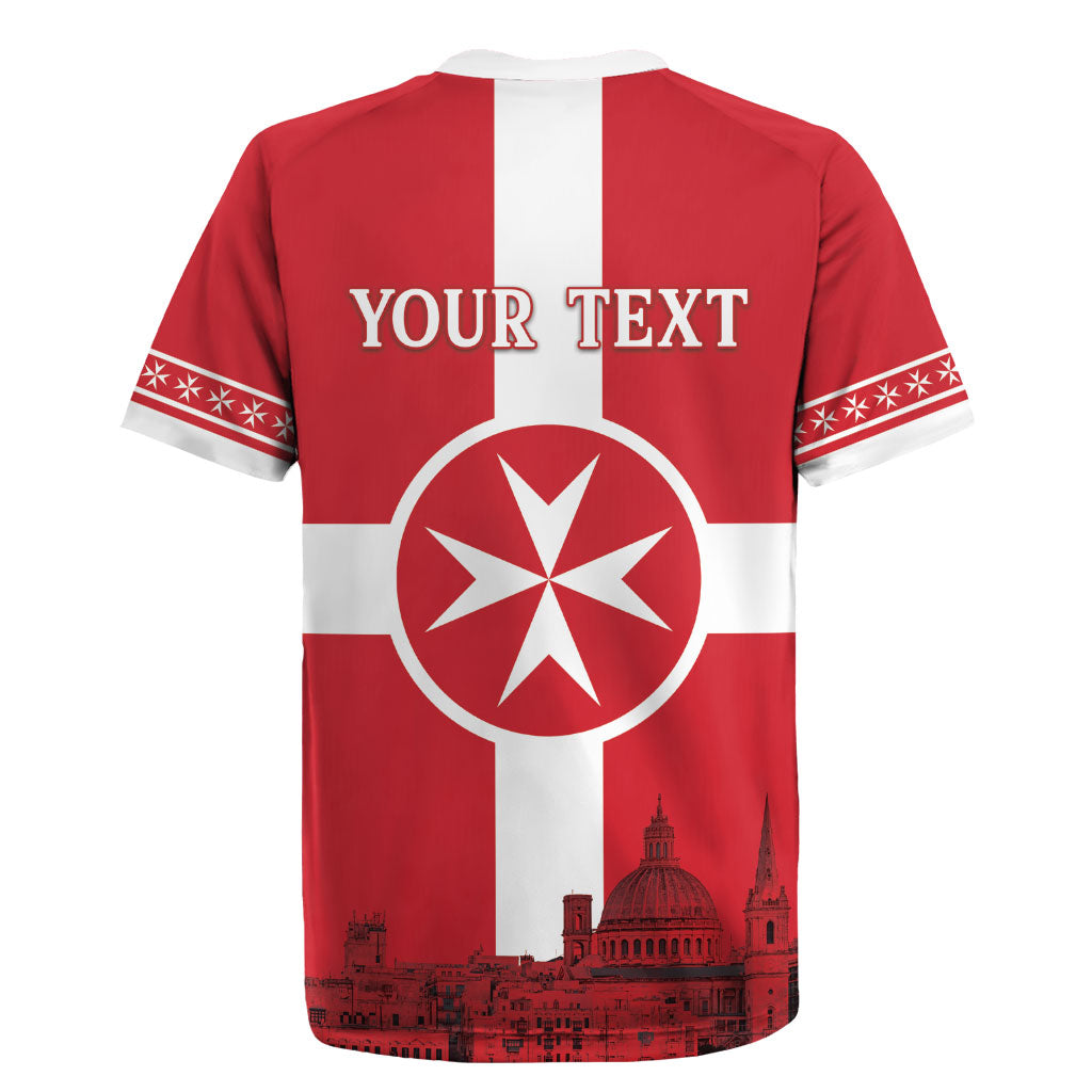 Personalized Malta Independence Day Rugby Jersey Maltese Cross Heritage Pride