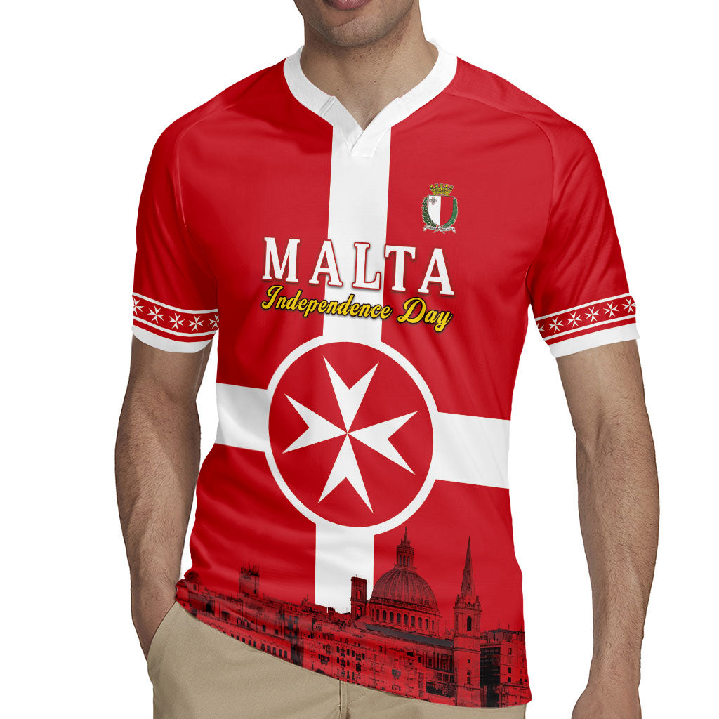 Personalized Malta Independence Day Rugby Jersey Maltese Cross Heritage Pride