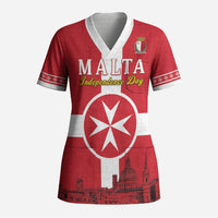 Personalized Malta Independence Day Scrub Top Maltese Cross Heritage Pride