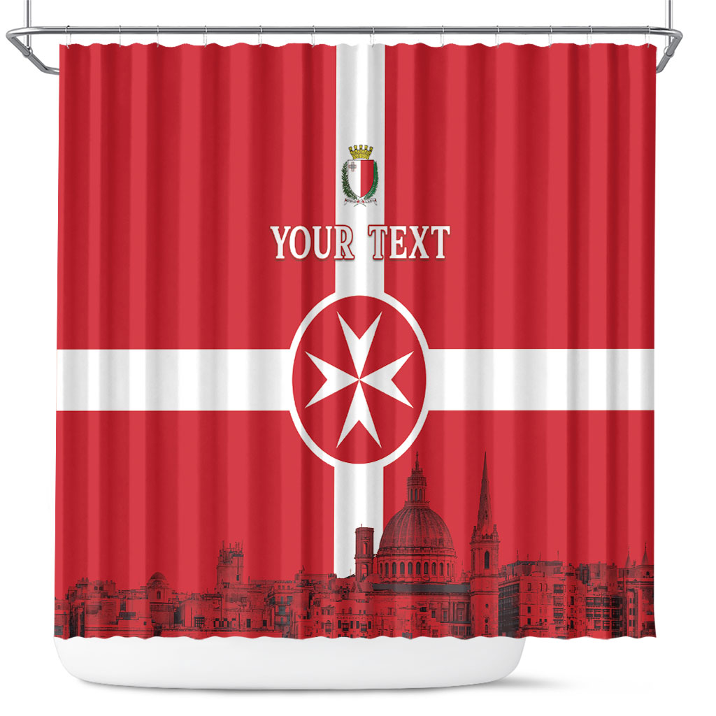 Personalized Malta Independence Day Shower Curtain Maltese Cross Heritage Pride