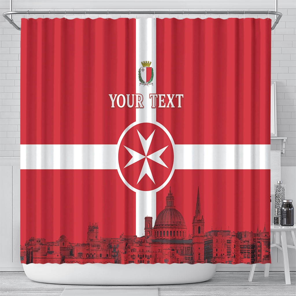 Personalized Malta Independence Day Shower Curtain Maltese Cross Heritage Pride