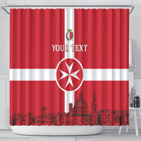 Personalized Malta Independence Day Shower Curtain Maltese Cross Heritage Pride