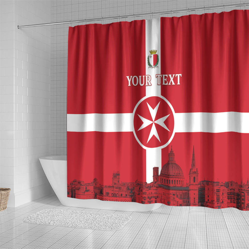 Personalized Malta Independence Day Shower Curtain Maltese Cross Heritage Pride