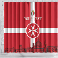 Personalized Malta Independence Day Shower Curtain Maltese Cross Heritage Pride