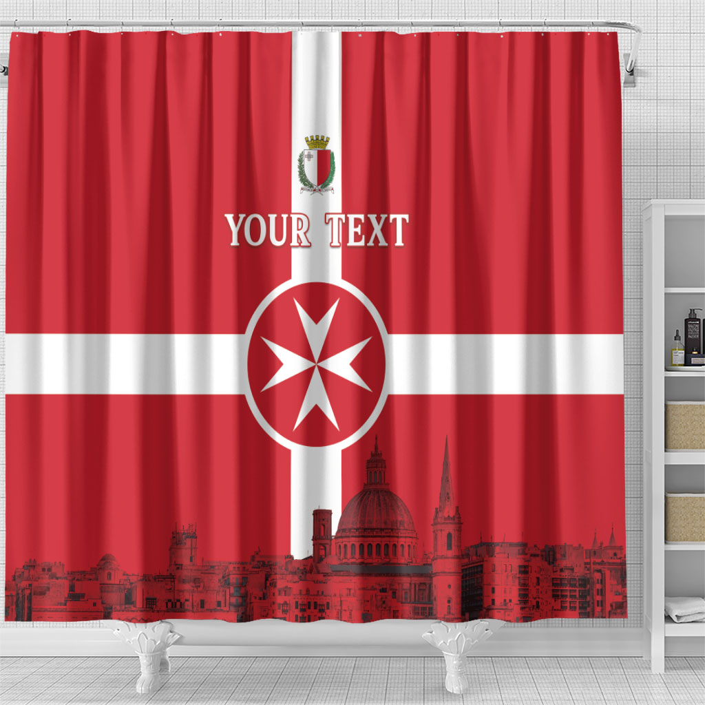 Personalized Malta Independence Day Shower Curtain Maltese Cross Heritage Pride