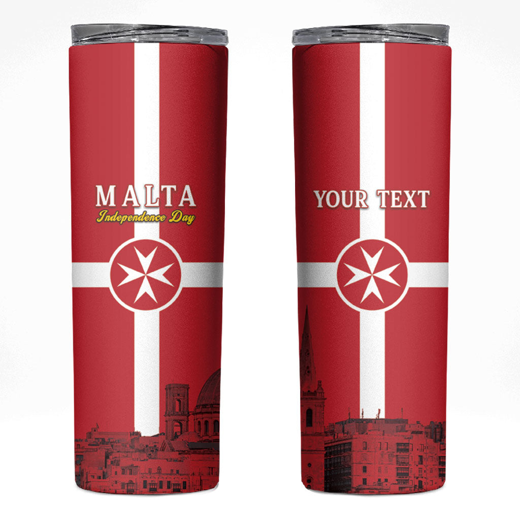 Personalized Malta Independence Day Skinny Tumbler Maltese Cross Heritage Pride