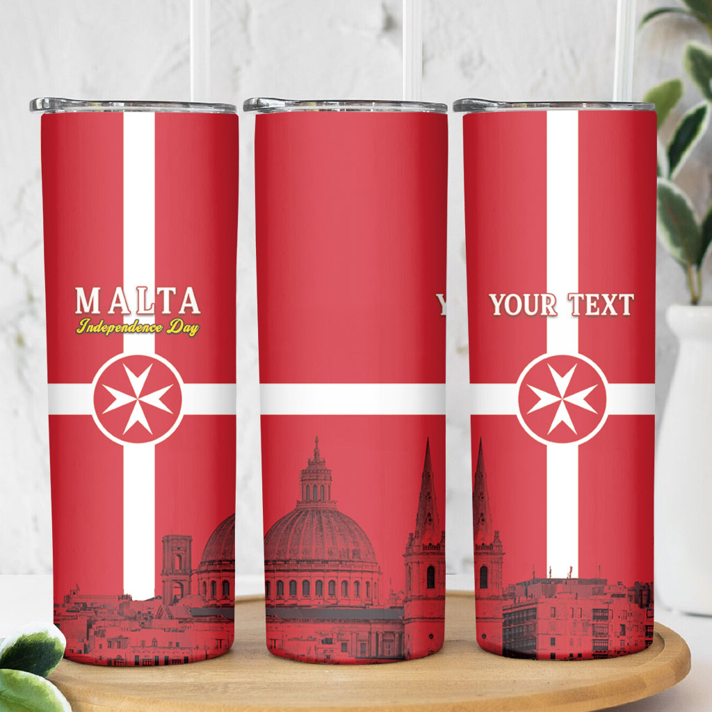 Personalized Malta Independence Day Skinny Tumbler Maltese Cross Heritage Pride