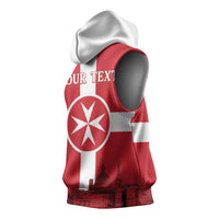 Personalized Malta Independence Day Sleeveless Hoodie Maltese Cross Heritage Pride