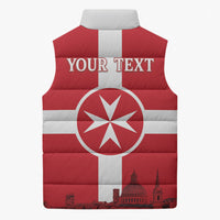 Personalized Malta Independence Day Sleeveless Puffer Jacket Maltese Cross Heritage Pride
