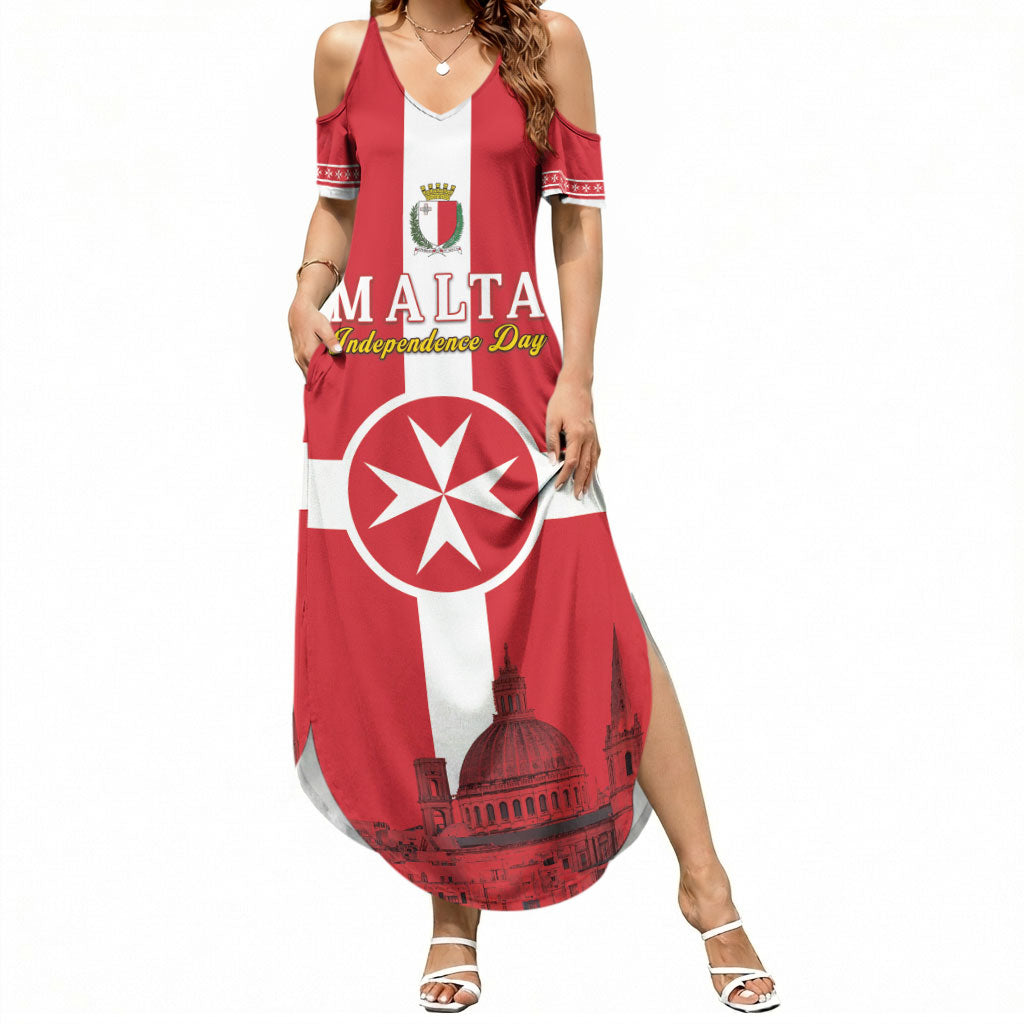 Personalized Malta Independence Day Summer Maxi Dress Maltese Cross Heritage Pride