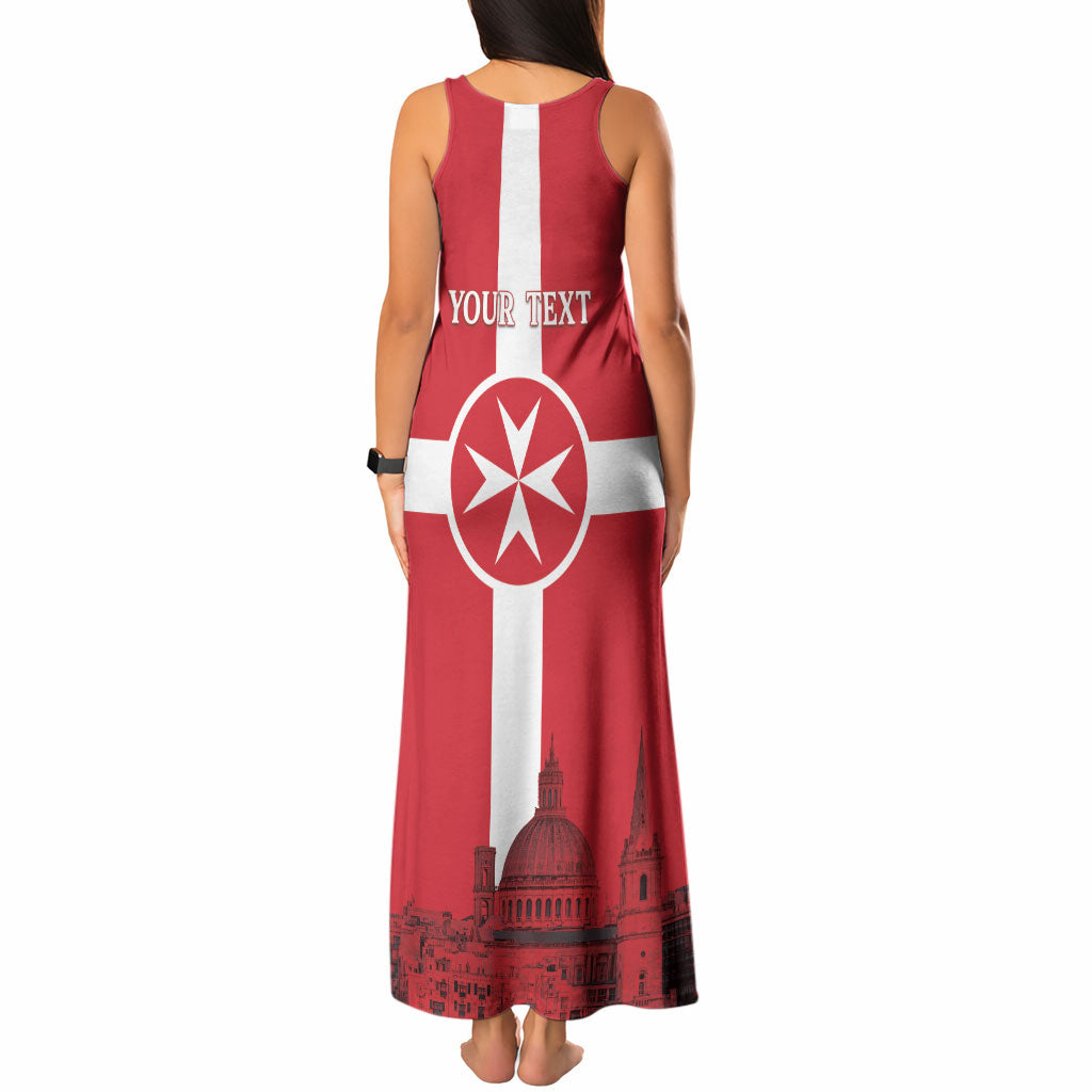 Personalized Malta Independence Day Tank Maxi Dress Maltese Cross Heritage Pride