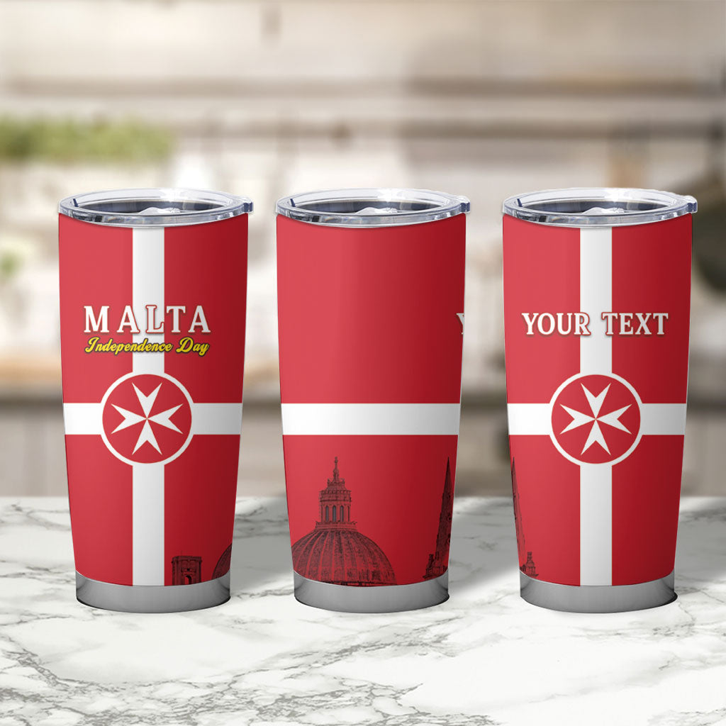 Personalized Malta Independence Day Tumbler Cup Maltese Cross Heritage Pride