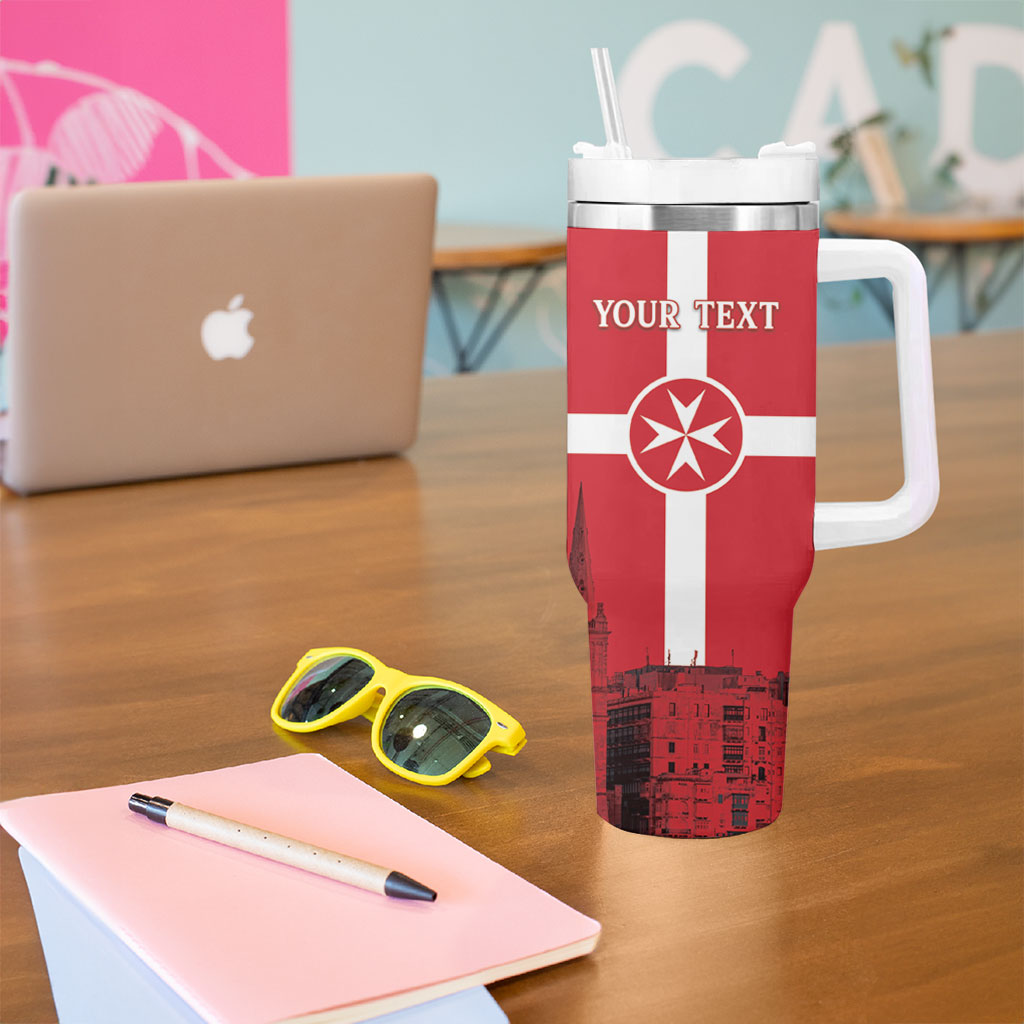 Personalized Malta Independence Day Tumbler With Handle Maltese Cross Heritage Pride