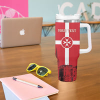 Personalized Malta Independence Day Tumbler With Handle Maltese Cross Heritage Pride