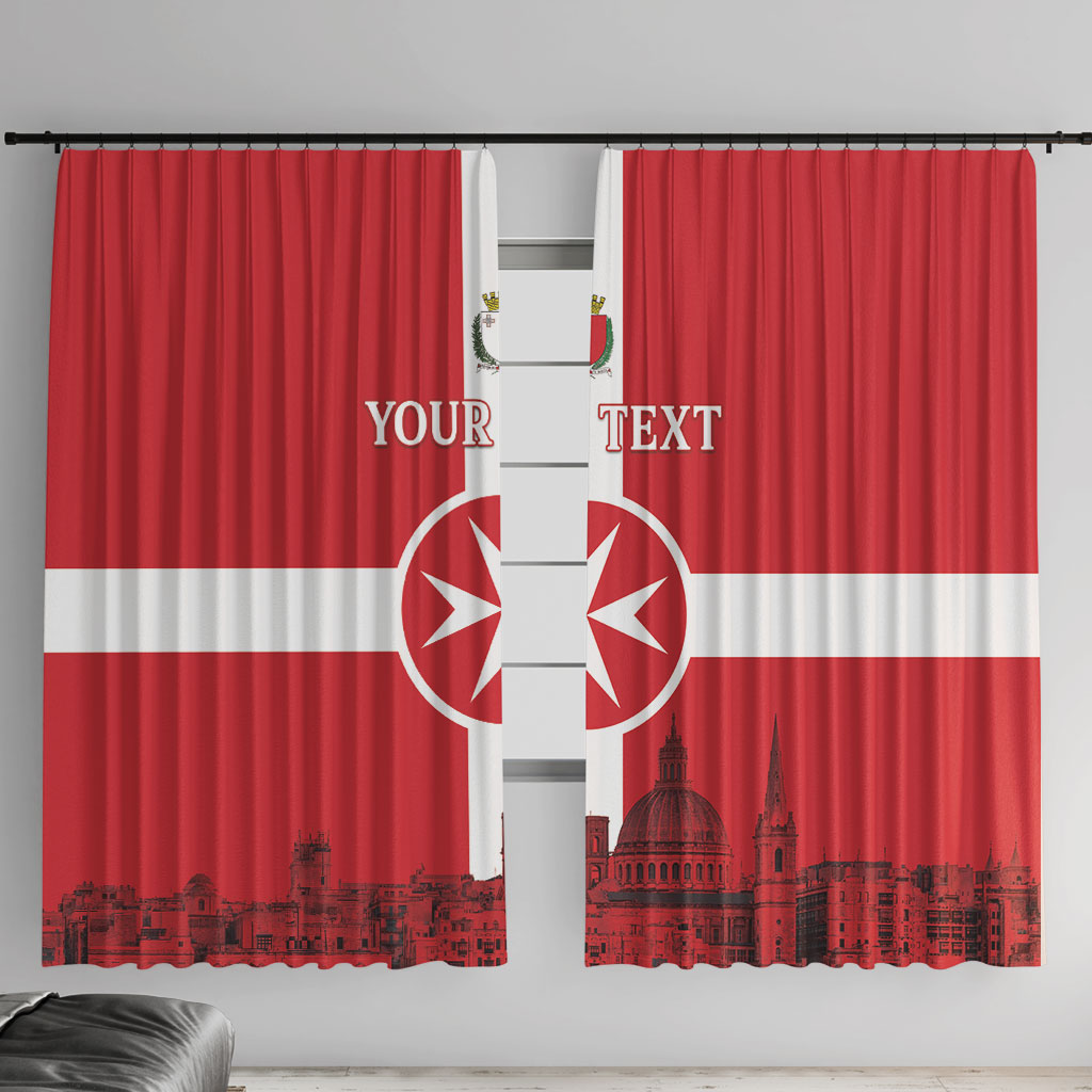 Personalized Malta Independence Day Window Curtain Maltese Cross Heritage Pride