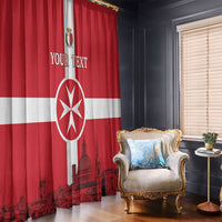 Personalized Malta Independence Day Window Curtain Maltese Cross Heritage Pride
