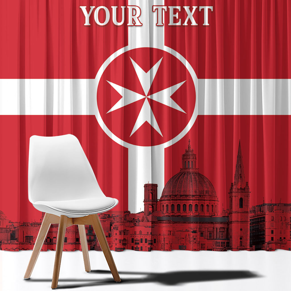 Personalized Malta Independence Day Window Curtain Maltese Cross Heritage Pride