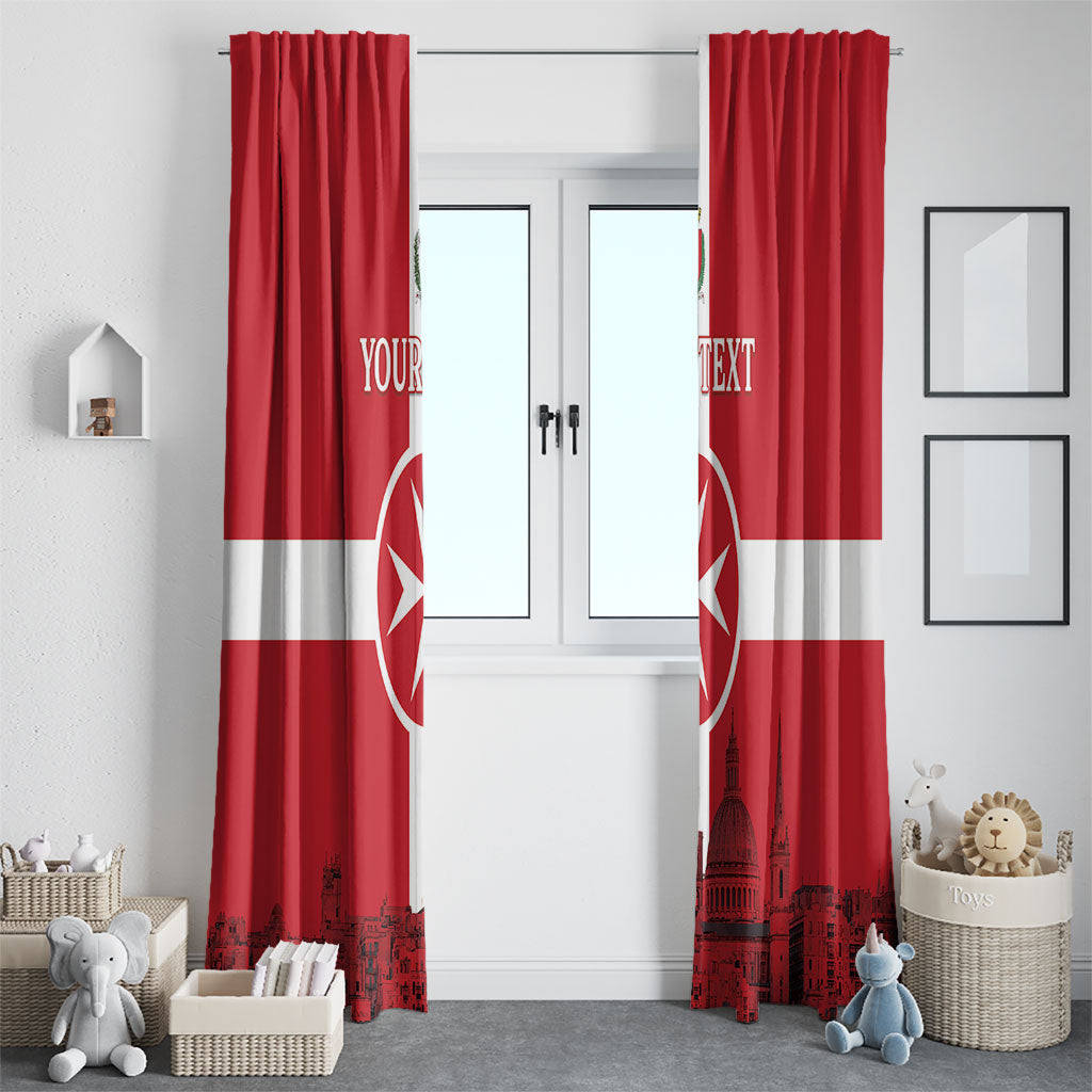 Personalized Malta Independence Day Window Curtain Maltese Cross Heritage Pride