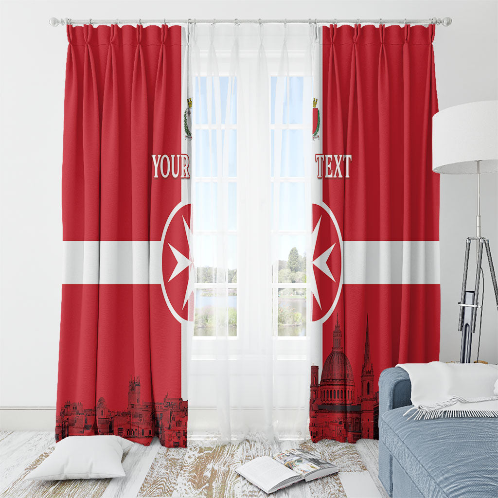 Personalized Malta Independence Day Window Curtain Maltese Cross Heritage Pride