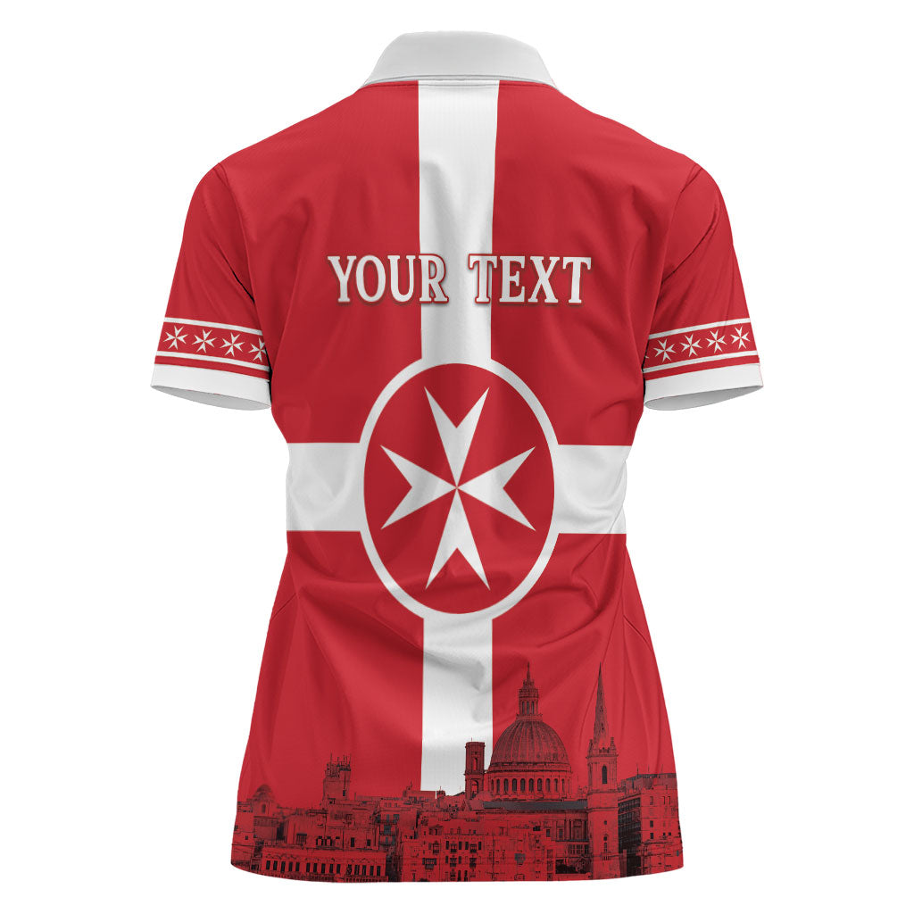 Personalized Malta Independence Day Women Polo Shirt Maltese Cross Heritage Pride