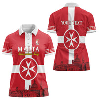 Personalized Malta Independence Day Women Polo Shirt Maltese Cross Heritage Pride