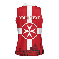 Personalized Malta Independence Day Women Sleeveless Polo Shirt Maltese Cross Heritage Pride