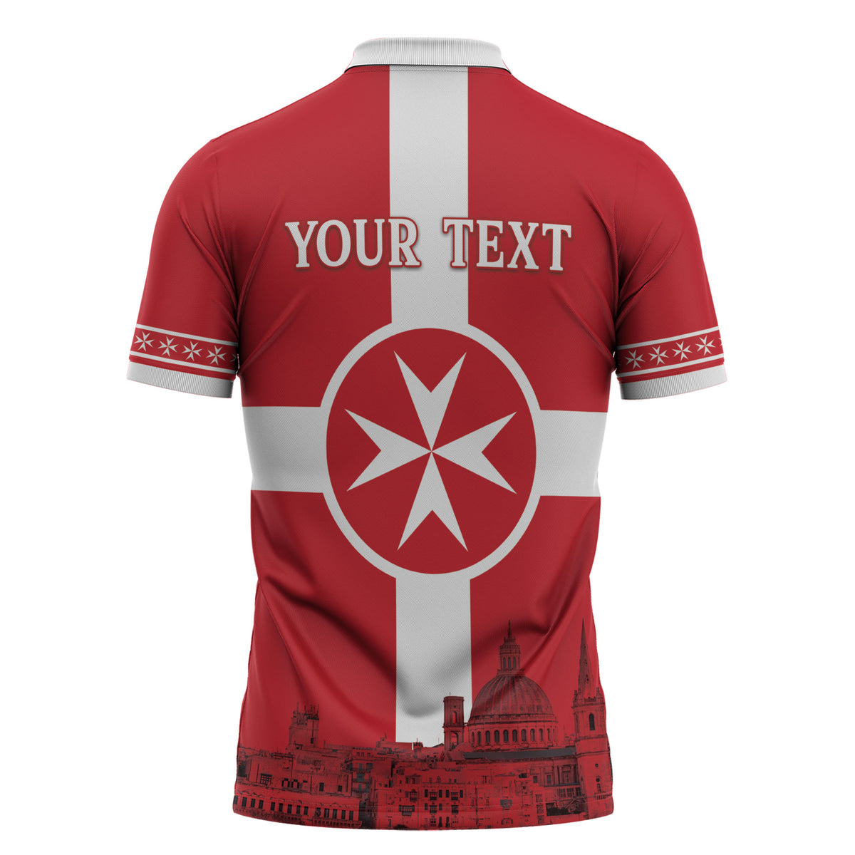 Personalized Malta Independence Day Zipper Polo Shirt Maltese Cross Heritage Pride