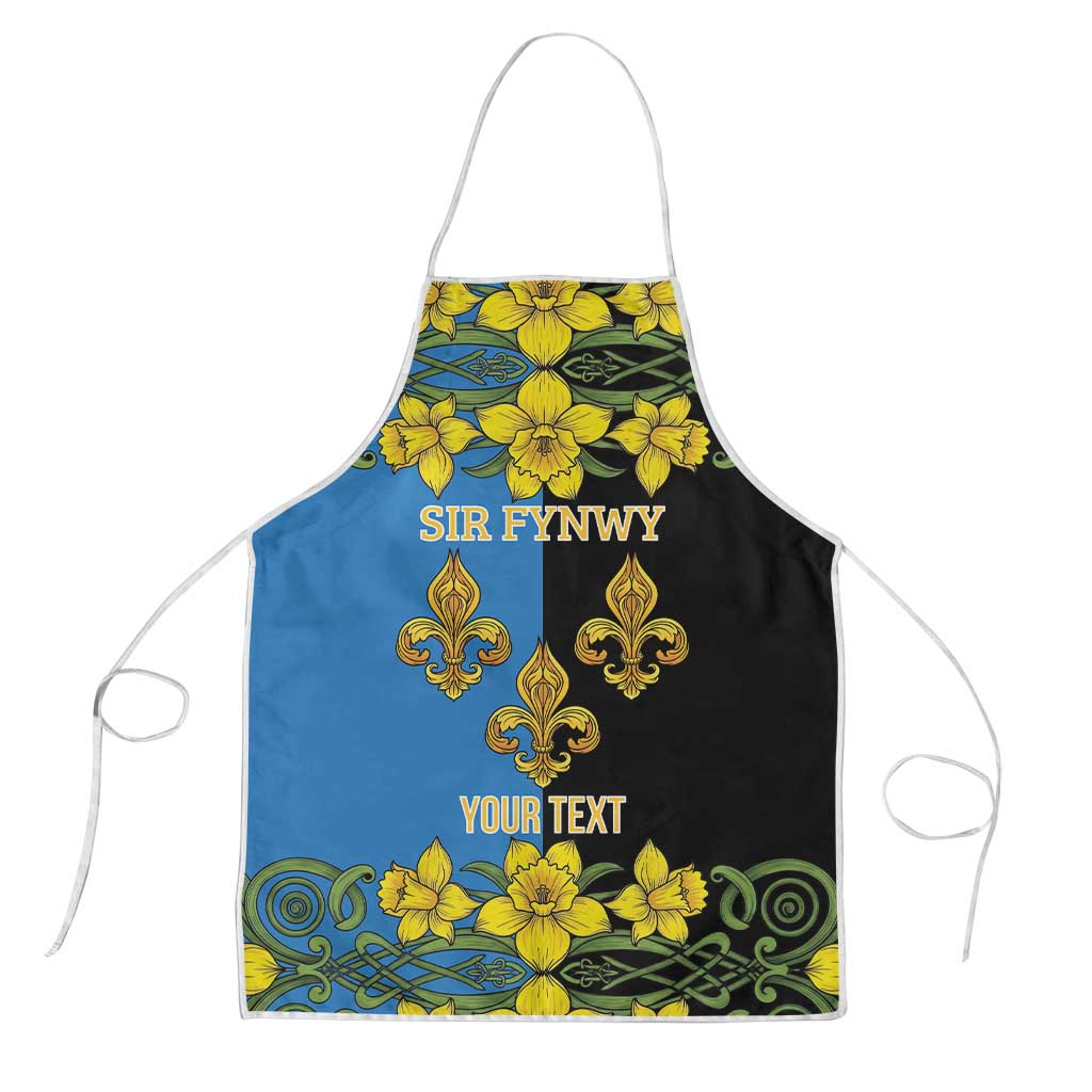 Personalized Monmouthshire Wales Apron Sir Fynwy Flag With Welsh Daffodil - Wonder Print Shop