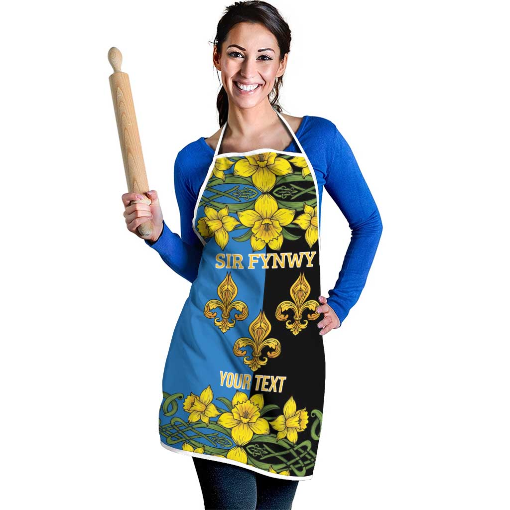 Personalized Monmouthshire Wales Apron Sir Fynwy Flag With Welsh Daffodil - Wonder Print Shop