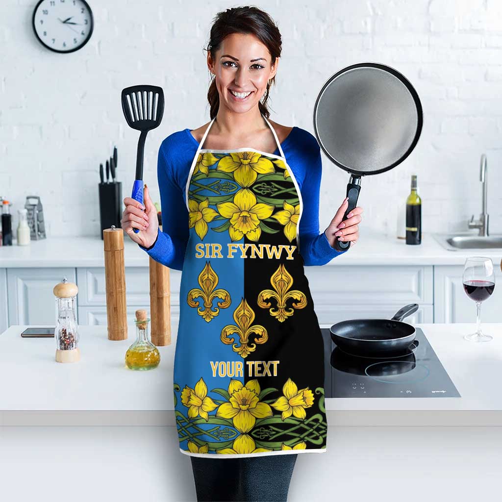 Personalized Monmouthshire Wales Apron Sir Fynwy Flag With Welsh Daffodil - Wonder Print Shop