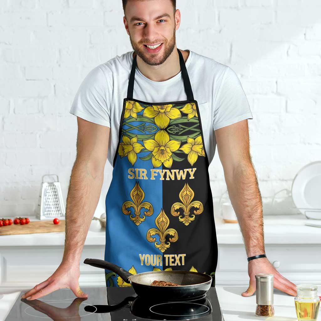 Personalized Monmouthshire Wales Apron Sir Fynwy Flag With Welsh Daffodil - Wonder Print Shop