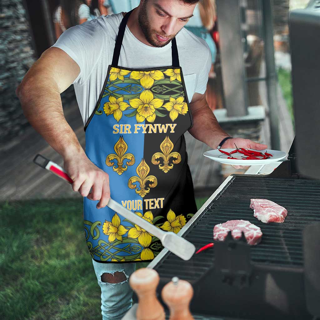 Personalized Monmouthshire Wales Apron Sir Fynwy Flag With Welsh Daffodil - Wonder Print Shop