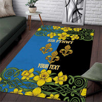 Personalized Monmouthshire Wales Area Rug Sir Fynwy Flag With Welsh Daffodil - Wonder Print Shop
