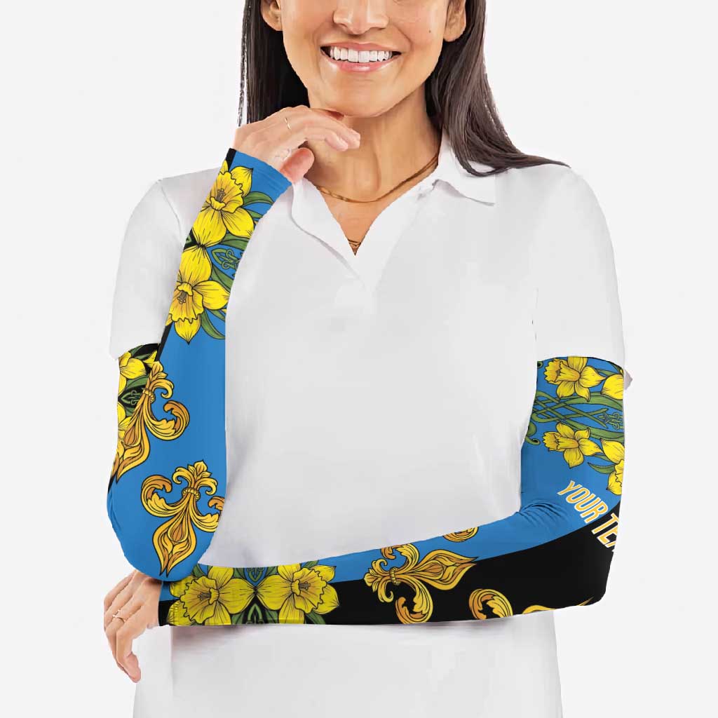 Personalized Monmouthshire Wales Arm Sleeves Sir Fynwy Flag With Welsh Daffodil - Wonder Print Shop