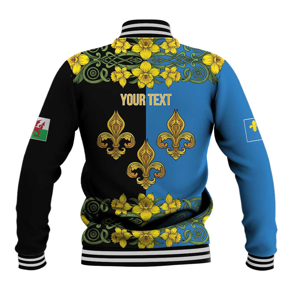 Personalized Monmouthshire Wales Baseball Jacket Sir Fynwy Flag With Welsh Daffodil - Wonder Print Shop