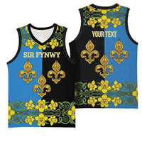 Personalized Monmouthshire Wales Basketball Jersey Sir Fynwy Flag With Welsh Daffodil - Wonder Print Shop