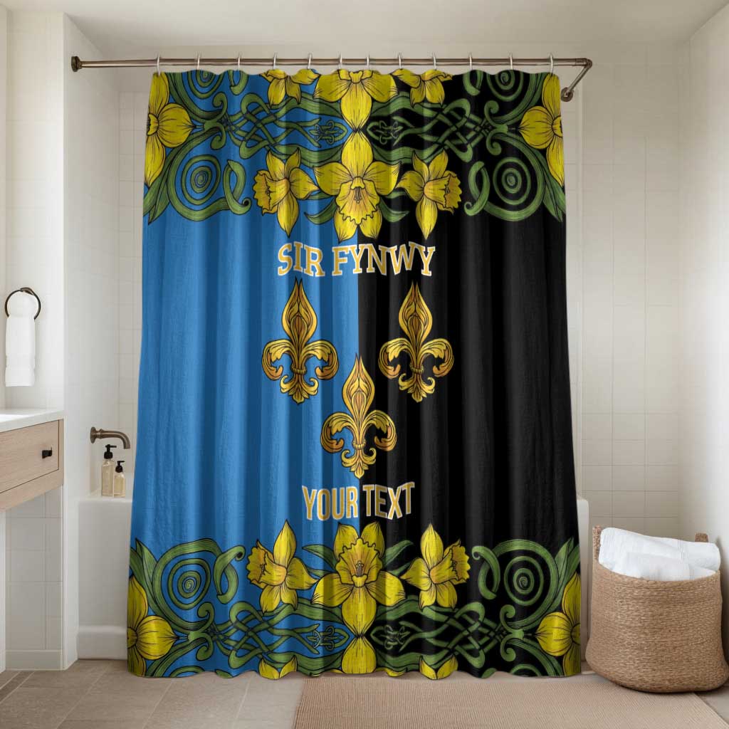 Personalized Monmouthshire Wales Bathroom Set Sir Fynwy Flag With Welsh Daffodil - Wonder Print Shop