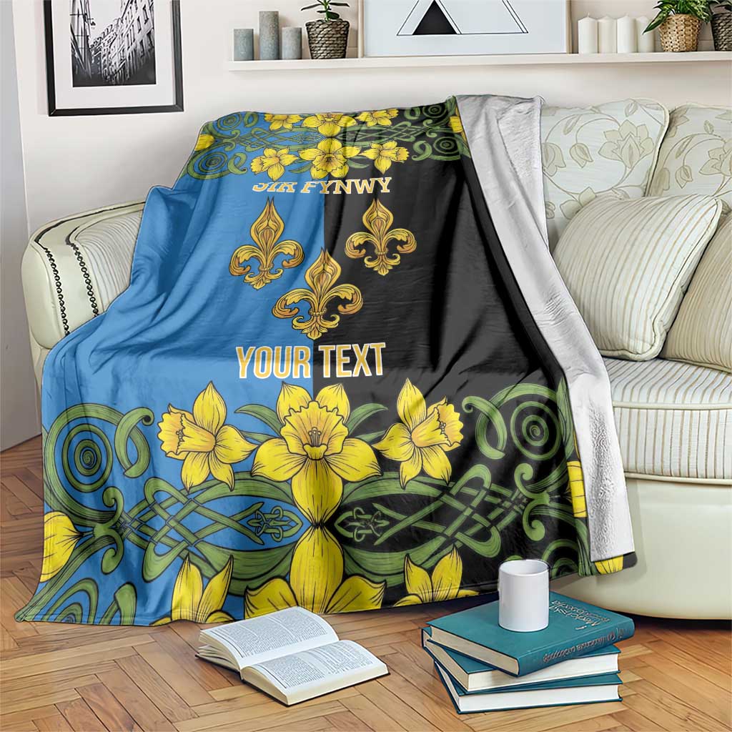 Personalized Monmouthshire Wales Blanket Sir Fynwy Flag With Welsh Daffodil - Wonder Print Shop