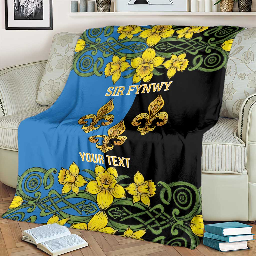 Personalized Monmouthshire Wales Blanket Sir Fynwy Flag With Welsh Daffodil - Wonder Print Shop
