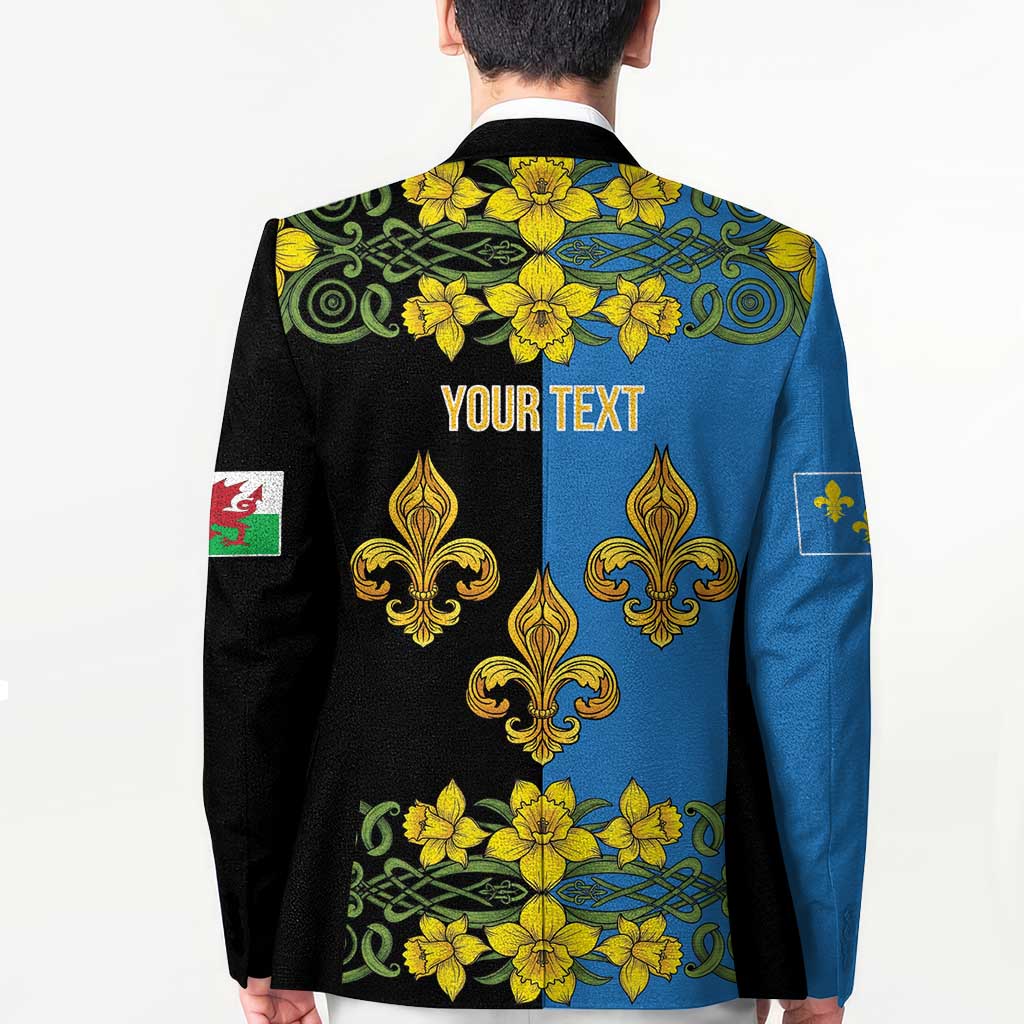 Personalized Monmouthshire Wales Blazer Sir Fynwy Flag With Welsh Daffodil - Wonder Print Shop