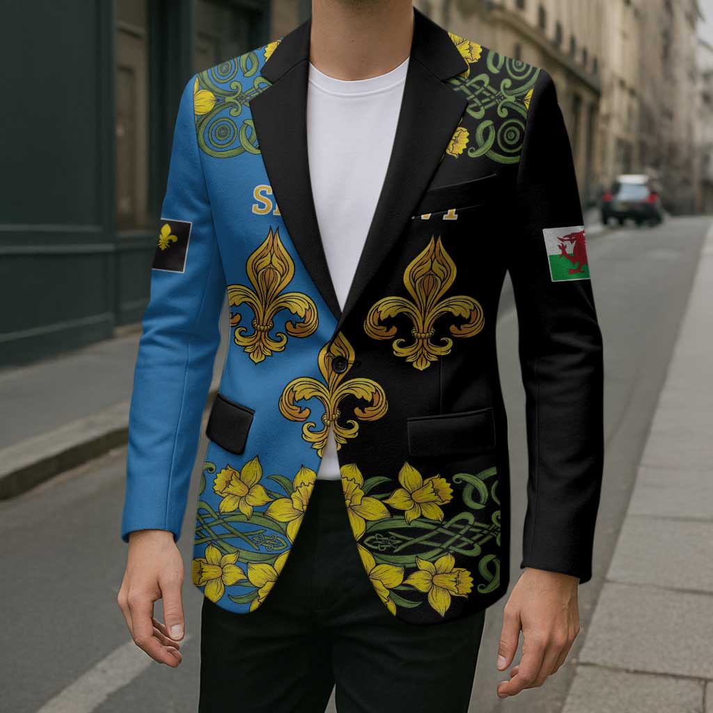 Personalized Monmouthshire Wales Blazer Sir Fynwy Flag With Welsh Daffodil - Wonder Print Shop